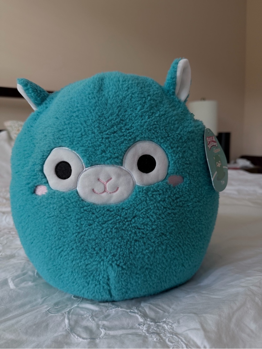 Squishmallows Teal Llama Plush - Cute Embroidered Face